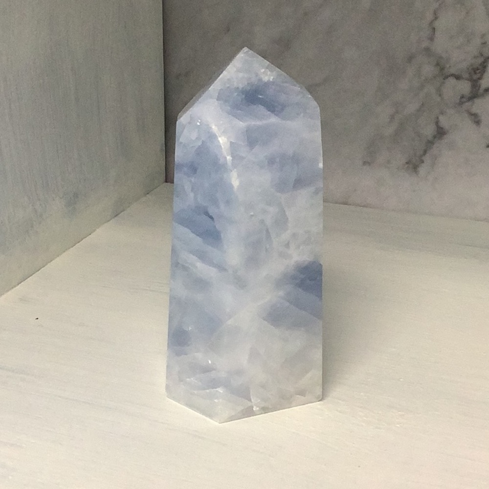 Blue Calcite Crystal Tower